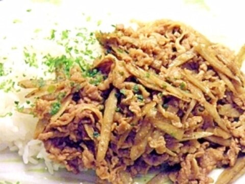 牛肉と牛蒡のカレー炒め